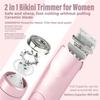 Kadınlar İçin Elektrikli Bikini Düzeltici, Şarj Edilebilir 2'si 1 Arada Vücut ve Yüz Kılları Alma, Kadınlar İçin Su Geçirmez Islak ve Kuru Kullanım Düzeltici