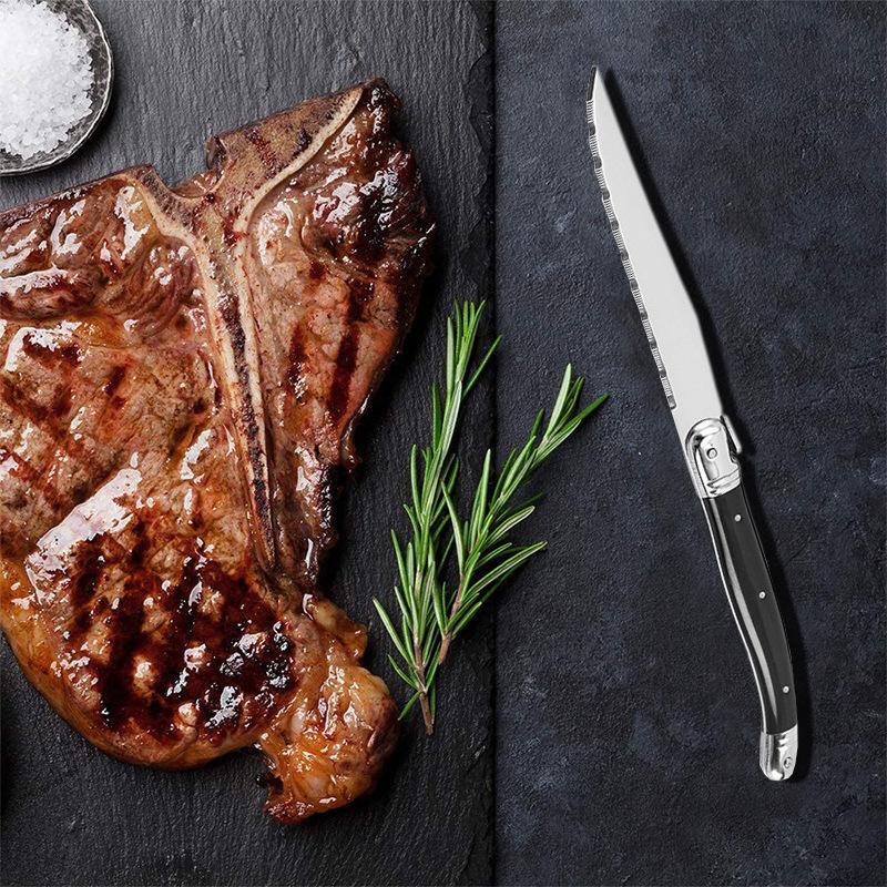 ABS Plastic Handle Stainless Steel Cutlery Sets Spoons Knives Forks and Teaspoon Western Restaurant Tableware Table Full Service