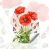 Flower Window Clings Red Floral Blossom Glass Doors Window Stickers Removable PVC Static Decals for Living Room Office Home Decoration