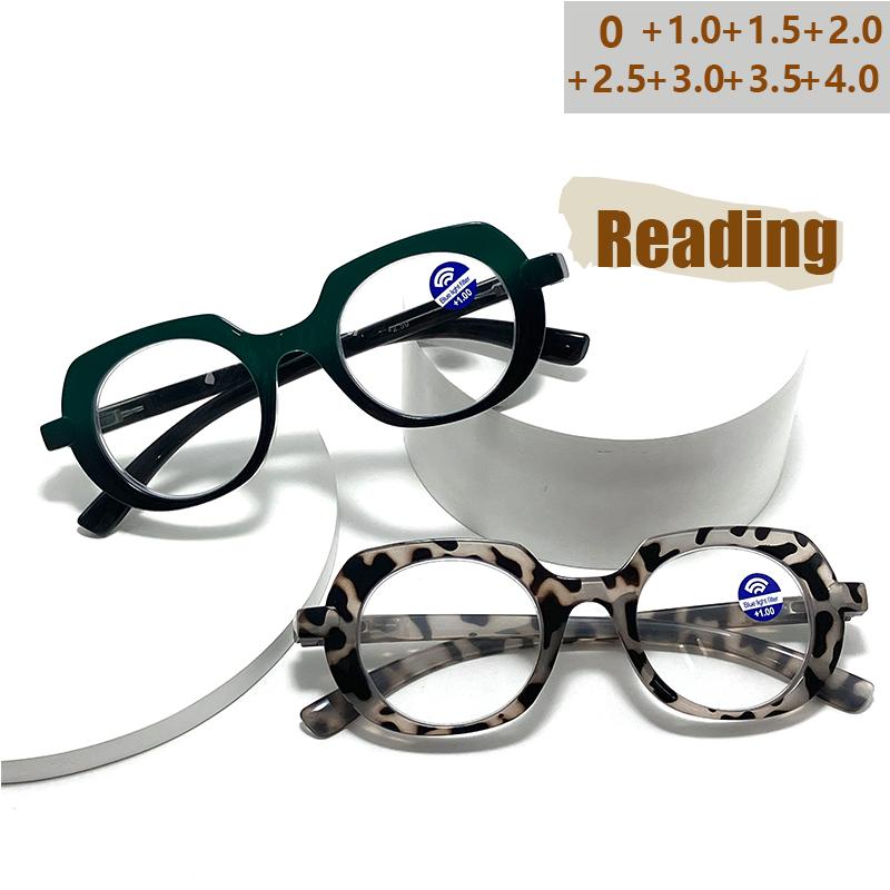 Retro High End Oval Anti Blue Light Reading Glasses Classic Personalized Versatile Design 422