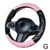 Universal PU Leather Car Steering Wheel Cover Bling Rhinestone Crystal Car Handcraft Interior Decor Accessories For Women L L9C9