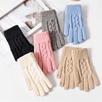 Knitting Warm Gloves Touch Screen All Finger Gloves Fashion Knitted Mittens  for Autumn Winter