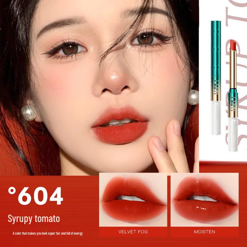 Lan Yi Color-Locking Waterproof Lipstick - Fade-Resistant, Long-Lasting Cinnamon Milk Tea Shade
