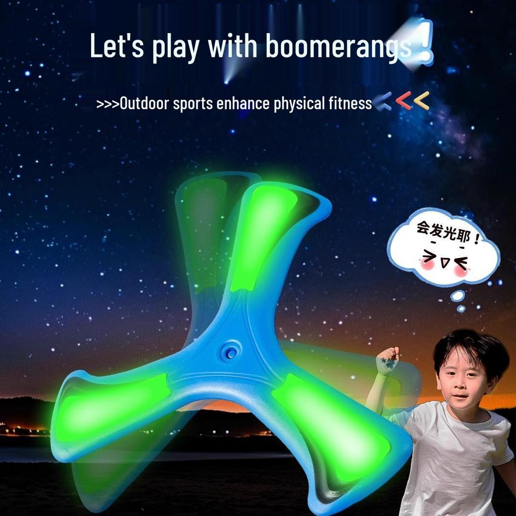 Luminous Boomerang Frisbee: Soft Returnable Flying Disc for Kids