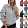Dames Pullover Sweatshirt met Lange Mouwen, Opstaande Kraag en Zakken