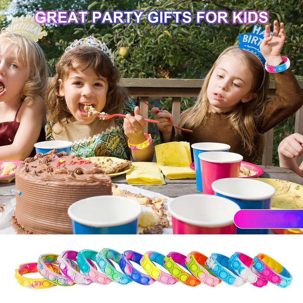 24/72 stücke PCS Zappeln Spielzeug Pop Armband Party Favors Stress Relief Zappeln Packs Groß Sensorischen Squishy Spielzeug Armband