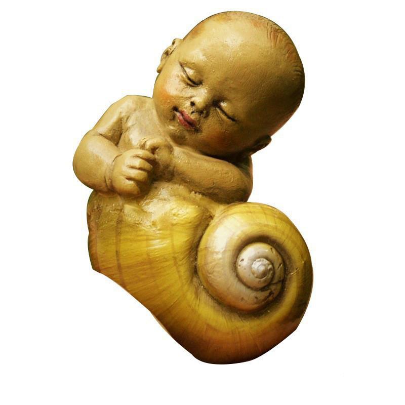 

Cute Resin Sleeping Doll And Snail Garden Ornaments Ideal For Creative Spaces B