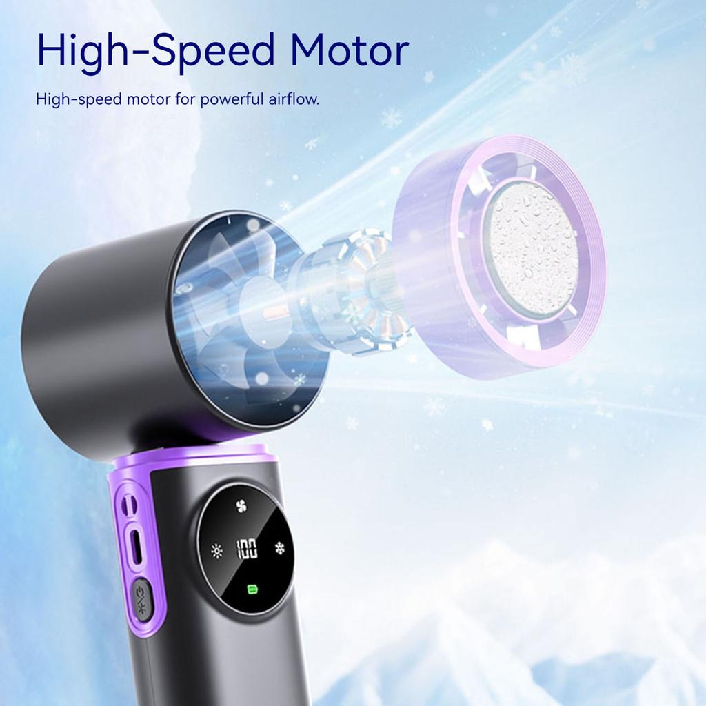 Portable Handheld Fan with Ice Cooling Rechargeable Personal Fan 3600mAh Small Essentials for Women Beach Travel Vacation