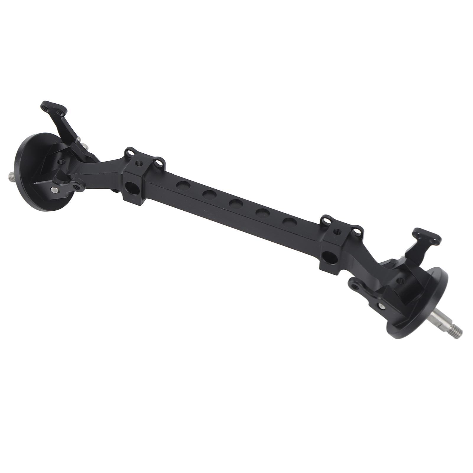 

RC Front Axle Steering Rod Aluminum Alloy Front Axle Link Pole Assembly for Tamiya 1/14 RC Trailer Tractor Black