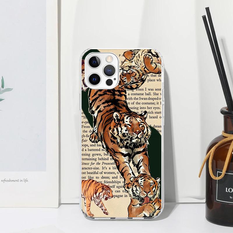 Superior Tiger Pattern Art Phone Case For Iphone 17 Air 16 15 Plus 16E 14 Pro Max 13 Mini 12 11 7 8 SE Fundas Soft Back Cover 17