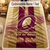 Flannel BlanketQueensland Maroons Custom Name Text Personalized Soft Warm Throw Blanket Home Decor Gift