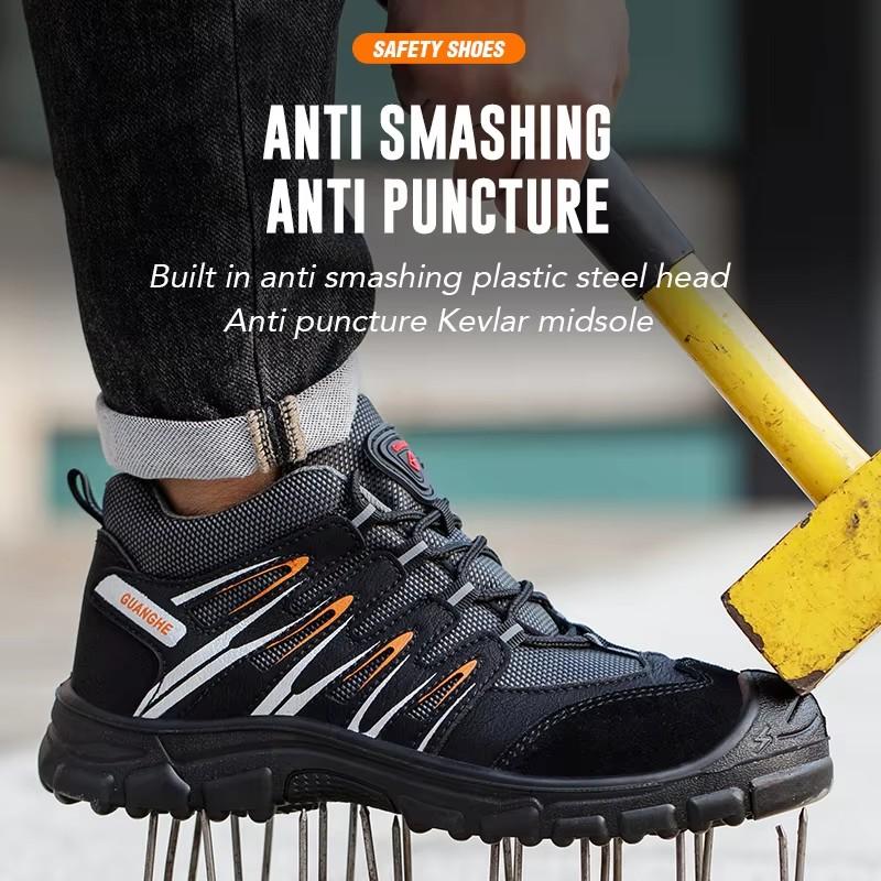 Men Indestructible Shoes Anti-smash Anti-puncture Safety Shoes Composite Toe Work Sneakers Protective Shoes 6KV Insulation Shoes