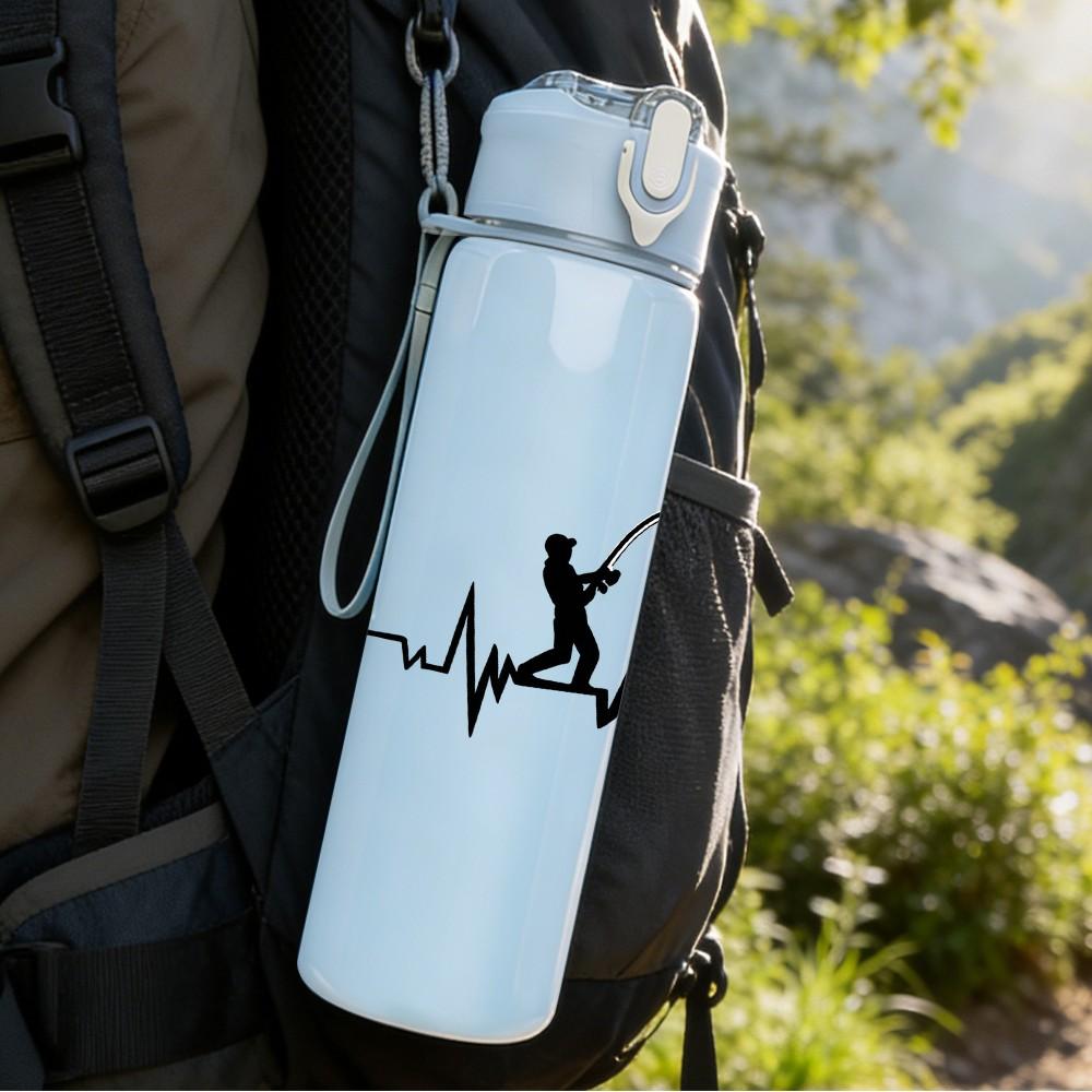 1PC Archery Bow Arrow Sport Silhouette Print 750ml Color Plastic Sports Water Bottle Leakproof Flip Straw Lid Suitable for Sports Office Home Use