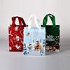 Christmas Gift Bag Non-Woven Candy Gift Packaging Non-Woven Holiday Bag Printed Snowman Tote Bag For New Year Christmas Gift