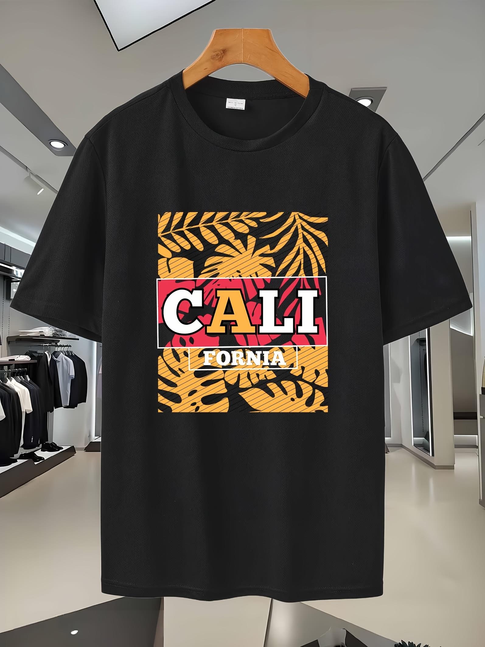 

20G Breathable Mesh Sport T-shirt - California Tropical Palm Leaf Print Short Sleeve Tee XXXXL