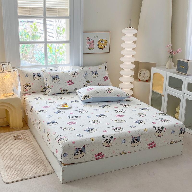 2026 Cartoon Fitted Bed Sheet - Four Seasons, Non-slip Dormitory Mattress Cover