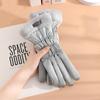 Women Winter Cycling Gloves Thick Plush Windpoof Solid Color Touch Screen Waterproof Warm Anti-slip Cute Embroidery Lady Outdoor Gloves