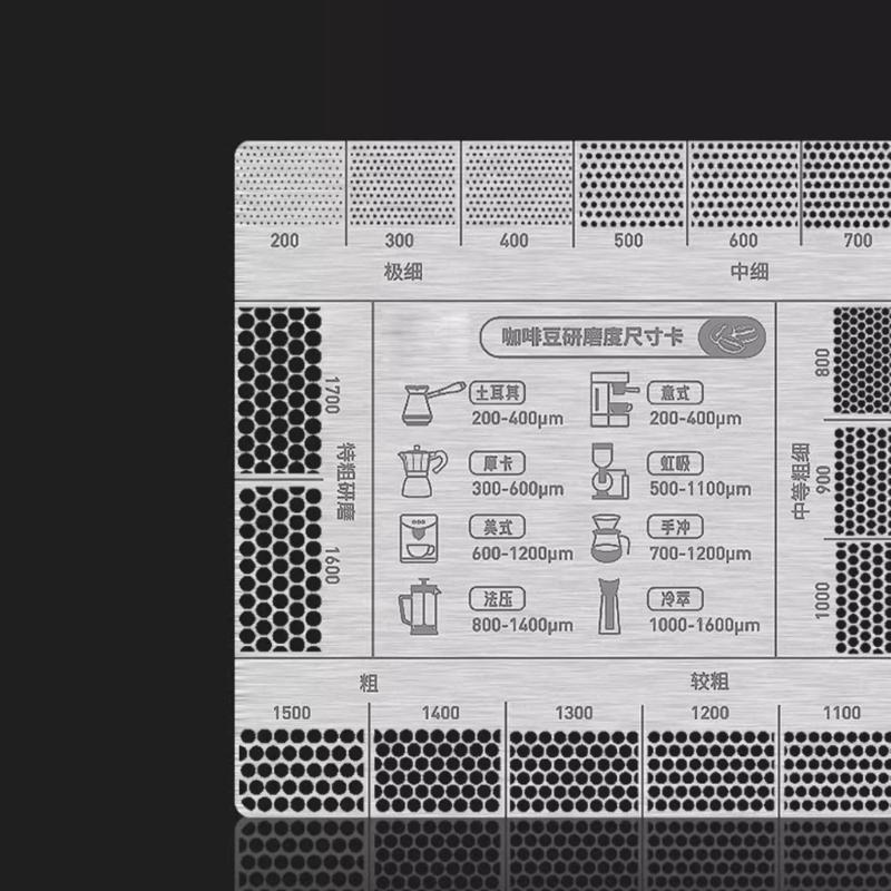 Coffee Grind Reference Card Grinding Size Chart For Precise Brewing And Enhances Flavor for Home Kitchens And Cafes