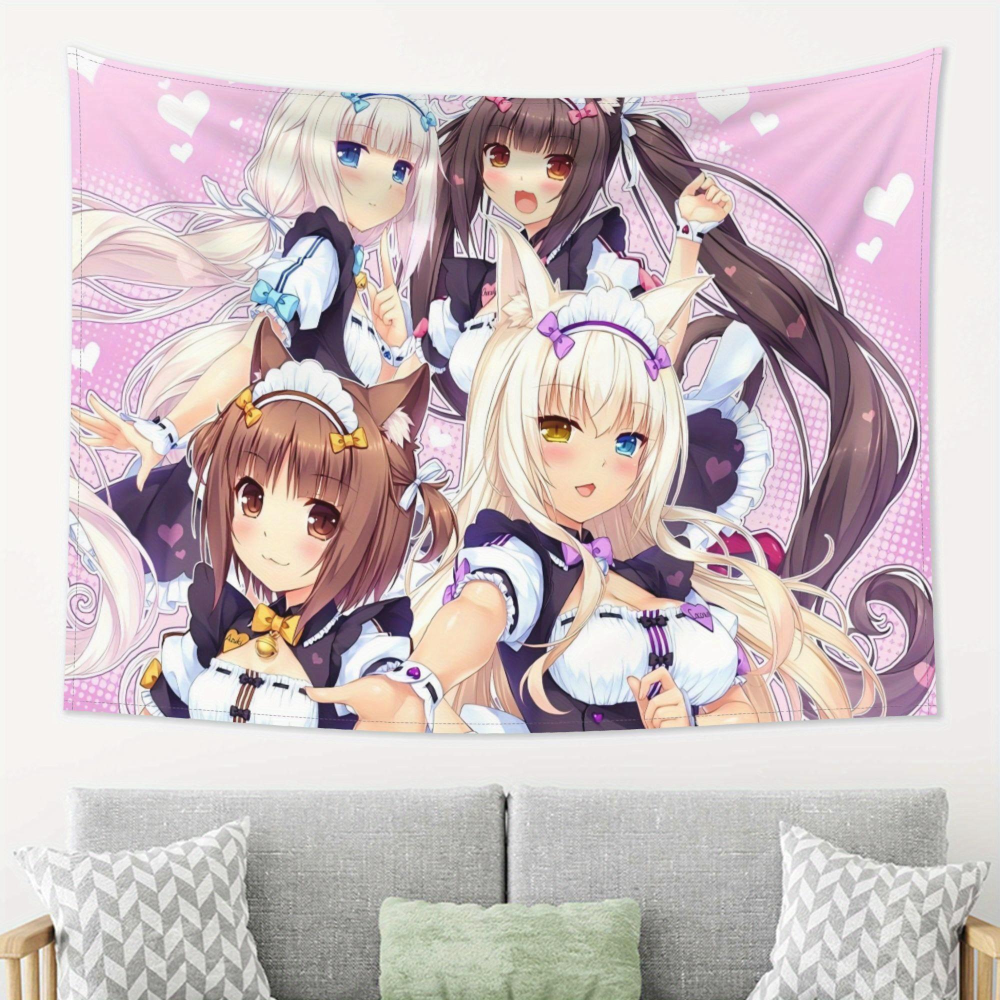

VIKAMA CatS Paradise All Maid Tapestry Anime Cute CatS Background Atmosphere Ins Style Room Decoration Home Decoration 74x94cm(29x37in)