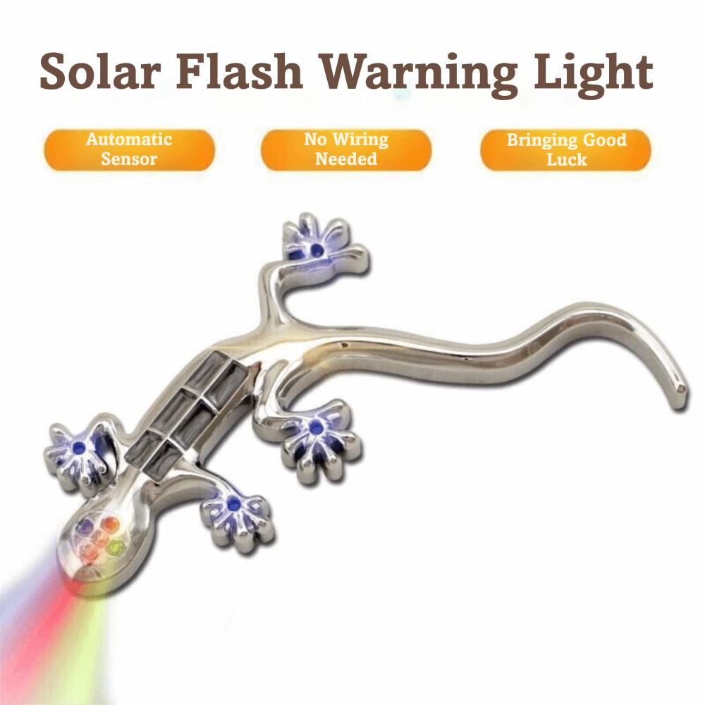 ABS Material Led Car Lamp Waterproof Solar Warning Light Gecko Sticker  Motorcycle Use