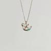 New Korean Style Titanium Steel Necklace Micro-Set Zirconia Small Horse Pendant Simple Elegant Fashion Trend Gold Plated Copper