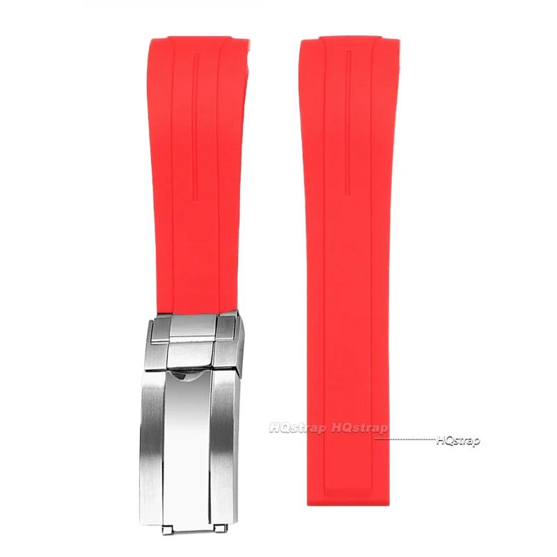 20mm 21mm 22mm Gummi-Uhrenarmband für Rolex Submariner für GMT für Daytona Silikonband Wasserdicht Gebogenes Ende Sport-Uhrenarmband