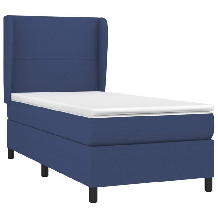 Maison Exclusive - Sommier à lattes de lit avec matelas Bleu 90x200 cm Tissu