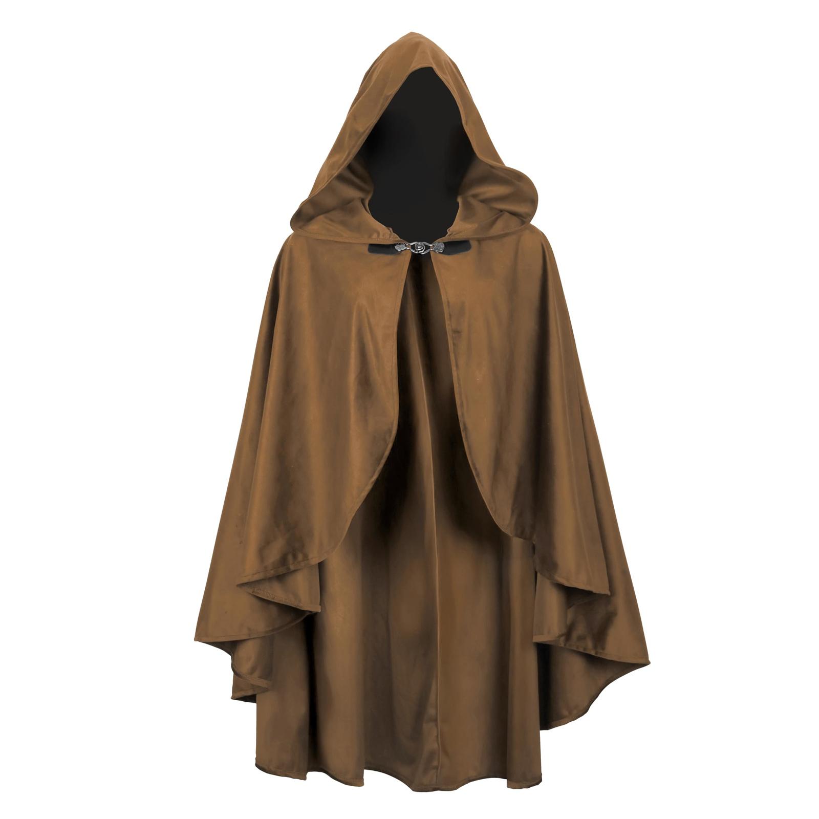 

Cloak With Hood Short Hooded Cape For Adult Men And Women One Size коричневый