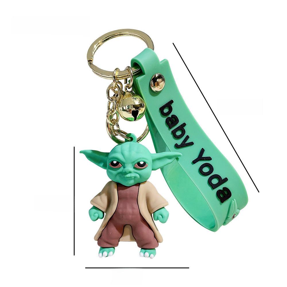 Adorable 2024 Baby Yoda Keychain Silicone Figure Mandalorian Star Wars Charm