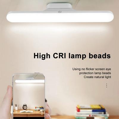 Lumière d'armoire rechargeable par USB 3 couleurs, à suspendre, magnétique, veilleuse de chambre, lampe de lecture, gradation en continu, lumière d'armoire/placard