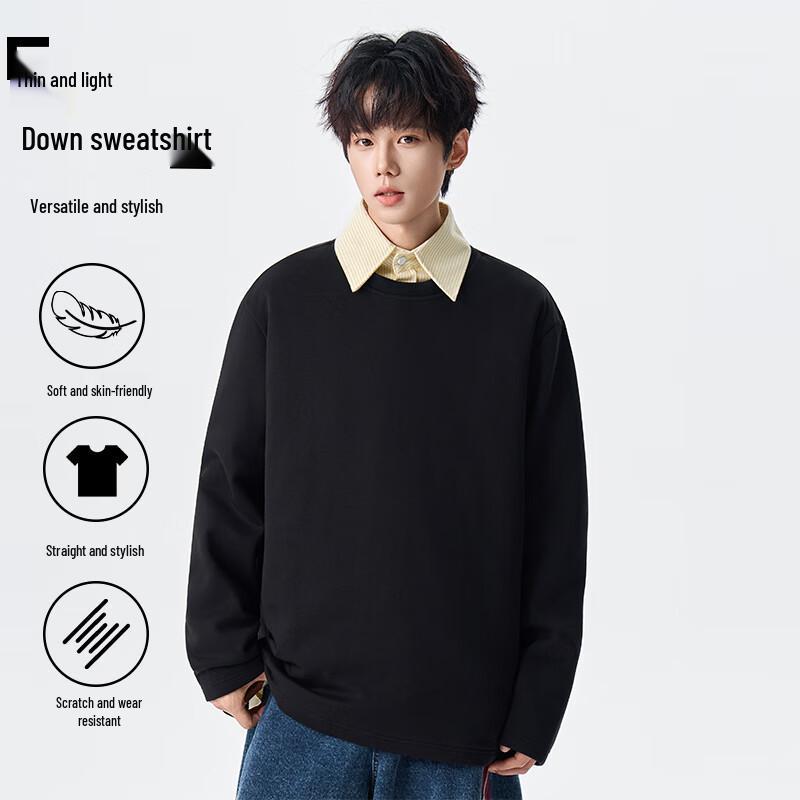 

Men s Warm Goose Down Crewneck Sweatshirt 3XL