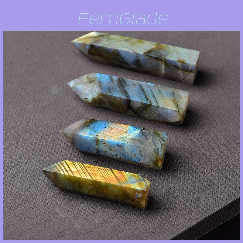 Premium Natural Labradorite Quartz Obelisk Crystal Wand For Unique Healing Decor