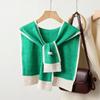 Korean version with knitted shawl women's spring and autumn foreign style with shirt high-end knitted scarf vest