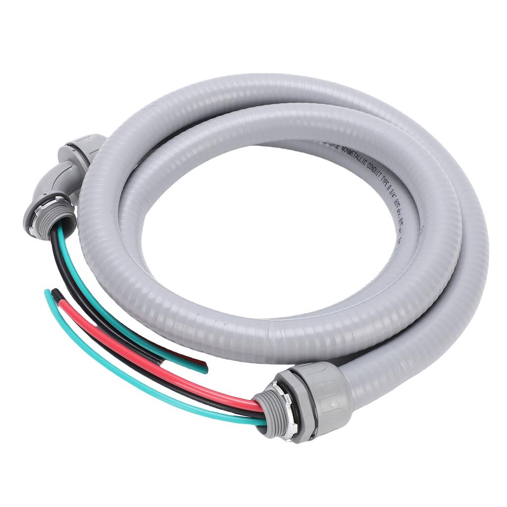 Power Whip Assembly 3 4inch 6ft Nonmetallic Liquid Tight Flexible Electrical Conduit with Wire for Small Split Air