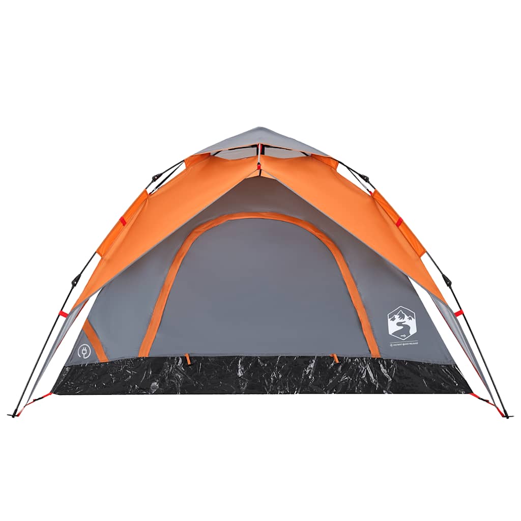 Dome Camping Tent for 5 Persons Gray and Orange Quick Release System
