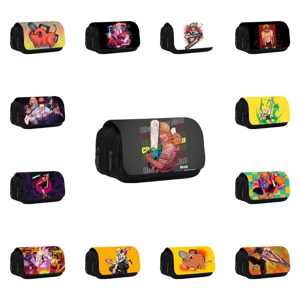 Denji Chainsaw Man Pencil Case Large Capacity Nylon Material Travel School