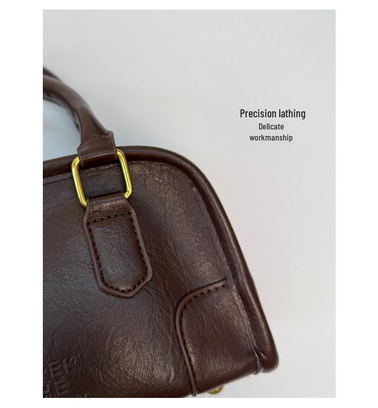 Women's Retro Fashion Crossbody Bowling Bag - Winter 2025 Trendy Niche Shoulder Bag