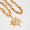 Imitation Pearl Sunflower Pendant Exquisite Beads Chain Choker Jewelry Multilayer  Necklace  Girls
