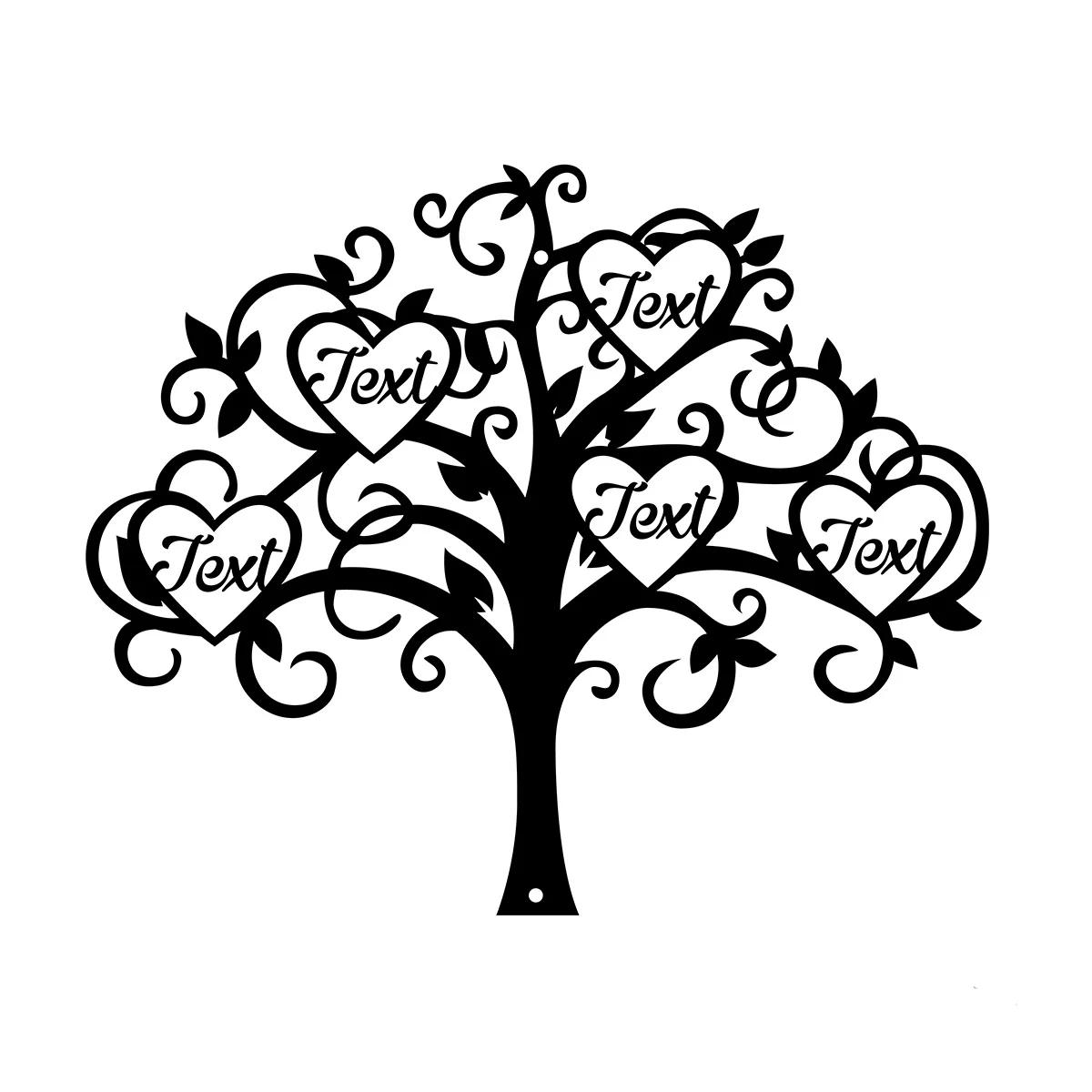Metal Family Tree Wall Art, Personalized Family Sign, Custom Housewarming Gift, Living Room Decor, Home Wall Hanging чёрный