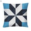 Blue Geometric Printed Throw Square Pillow Cover Sofa Chair Cushion Pillowcase