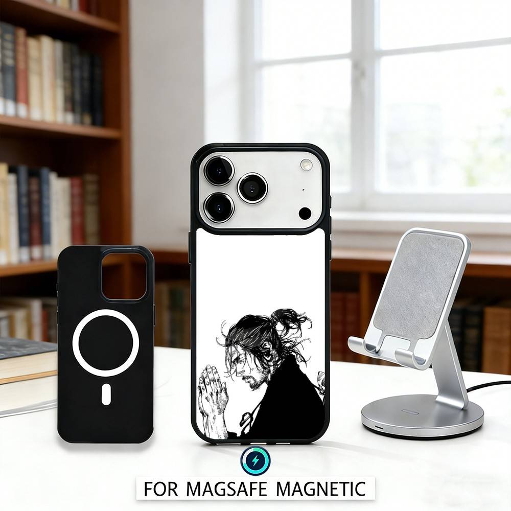 Vagabond M-Miyamoto M-Musashi Phone Case For iPhone17,16,15,14,13,12,Pro,Max,Magnetic For Magsafe Wireless Charging iPhone15Plus