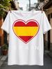 Spain Heart FlAg Large Red And Yellow Spanish FlAg Heart With Minimal Spain Lettering And Clean Unisex All TShirt