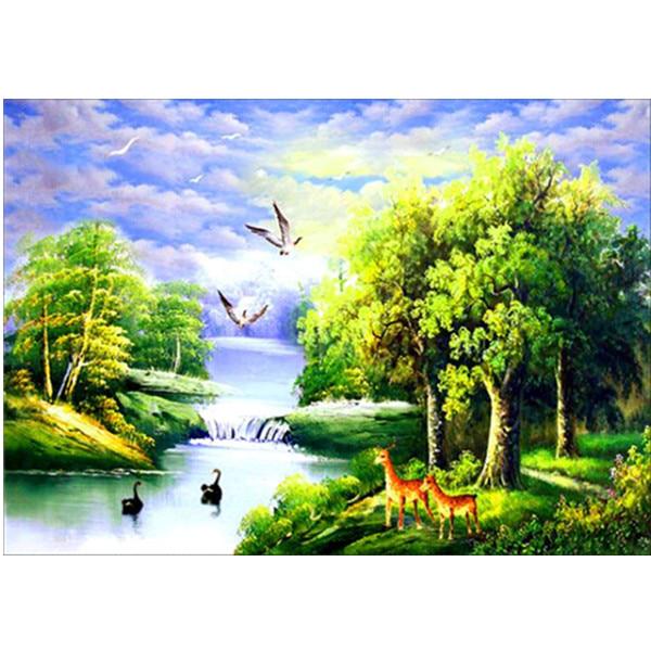 DIY 5D-Vollkreis-Diamantgemälde, Diamant-Stickerei, Landschafts-Set, Bild, Kreuzstich
