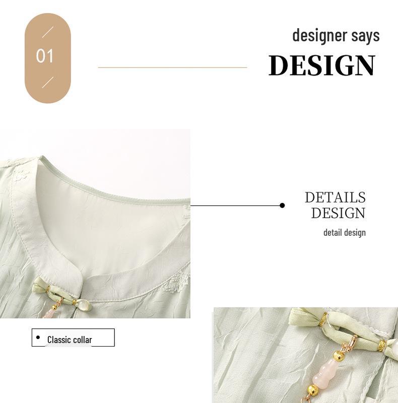 Summer Wear for Middle-Aged and Elderly Mothers: New Chinese Style Embroidered Shirt