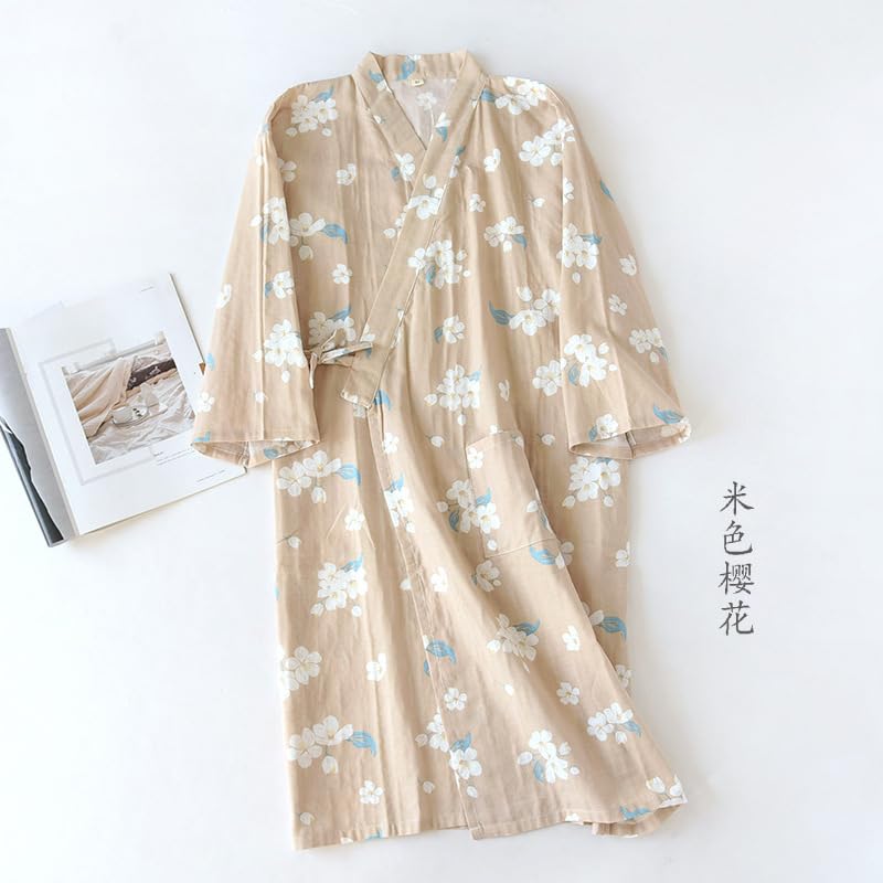 Double Gauze Print and Soft To the Perfect for Hotel or As Loungewear Bobo&Hanhan Pajamas, Bathrobe, 100% Cotton, Men's Women's, Touch, Unisex,