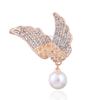 Broche Ailes d'Ange, Style Polyvalent, Broche Perle, Design Niche, Épingle Anti-éblouissement