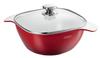 D&S Mermaid Casserole, 24cm, Induction Compatible, White/Red, Ceramic Coating, DSMSC24WHRE