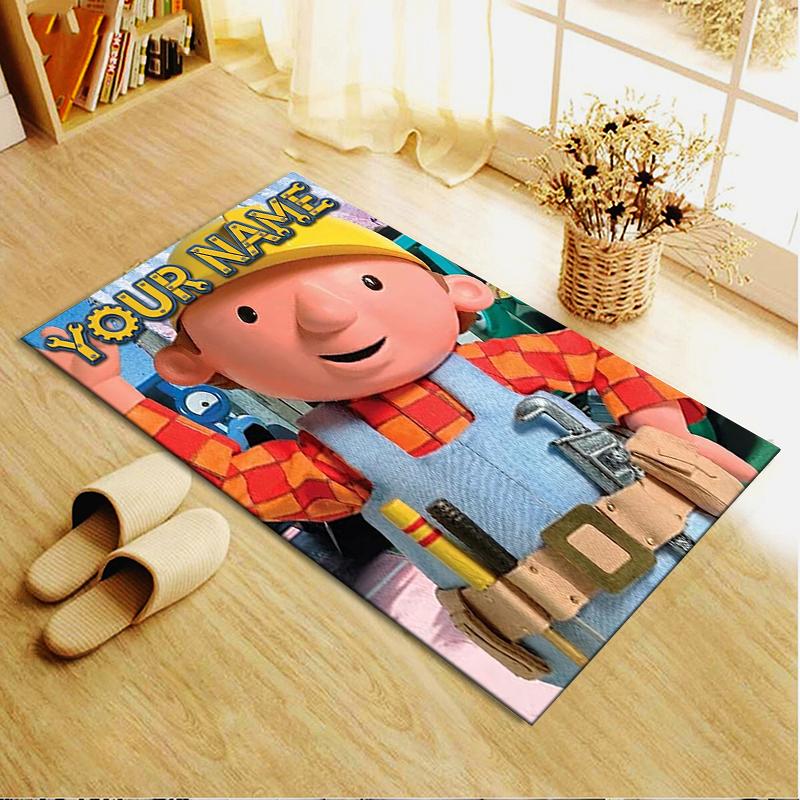 Custom Name Bob the Builder Carpet Rug for Living Room Bedroom Home Sofa Decoration,Kids play Non-slip Floor Mat
