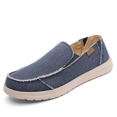 Men'S Shoes Casual Non-Slip Lightweight Increase Size Breathable Canvas Shoes Driving Work Flat Loafers Spring And Summer Newest