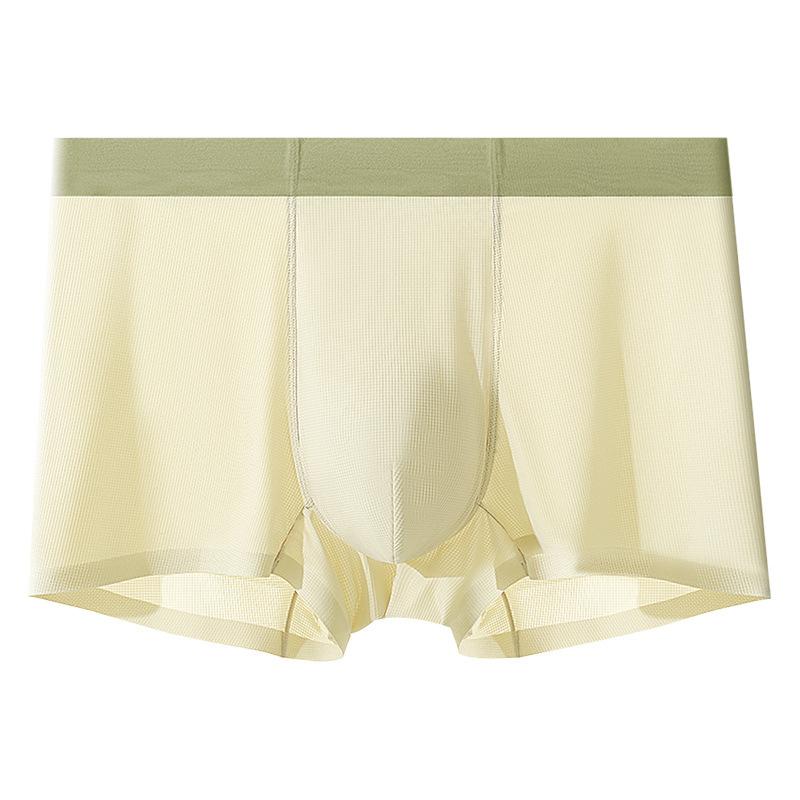Large Size Men's Summer Thin New Cordyceps Antibacterial No Trace Ice Silk Breathable Quick Dry Flat Angle Underwear